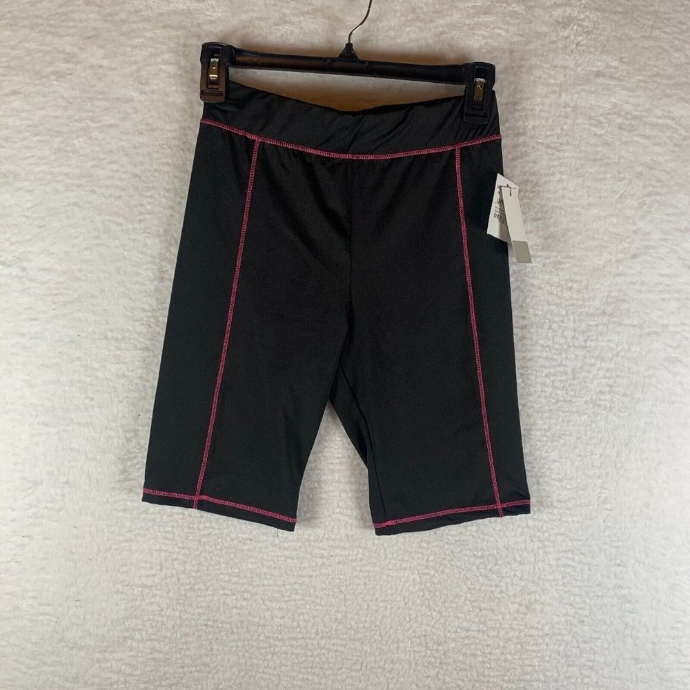 BP. Women's Contrast Stitch Bike Shorts Black Pink Athleisure Size XS NWT 6462